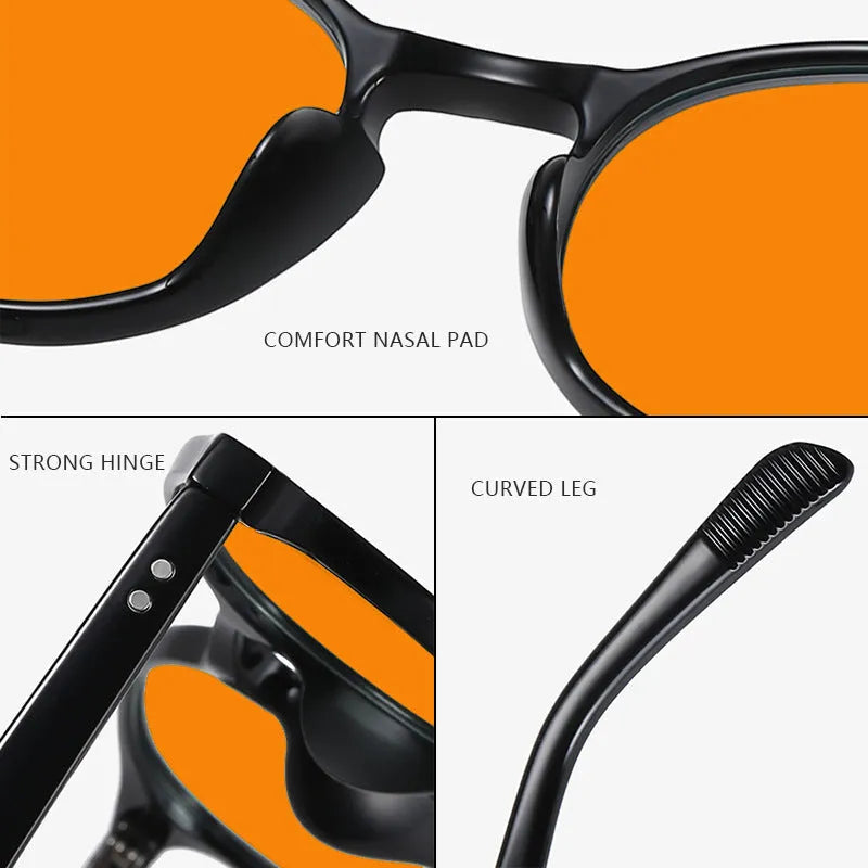 Orange yellow anti-blue light UV protection glasses with full rim frame