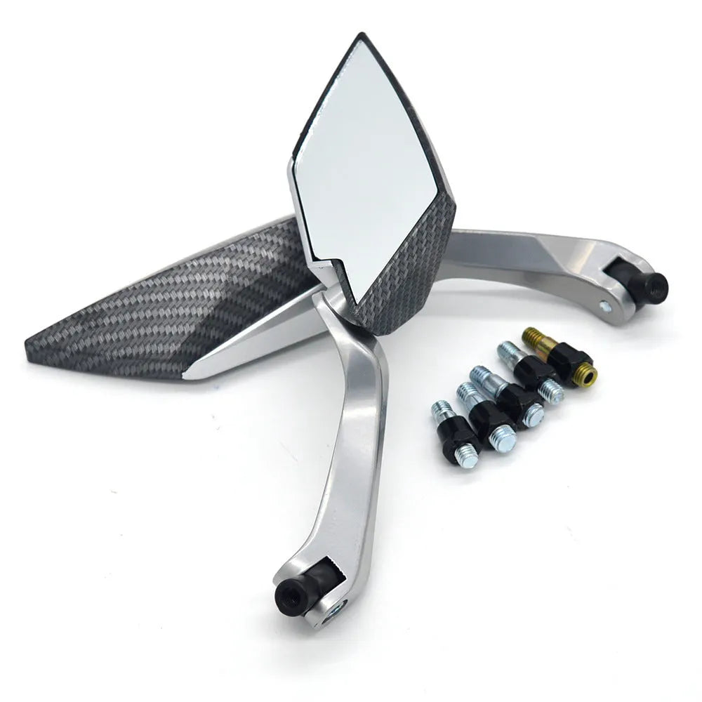 KOSO motorcycle rearview mirror with aluminium rod and plastic shell, 14cm long 5cm wide, colour options