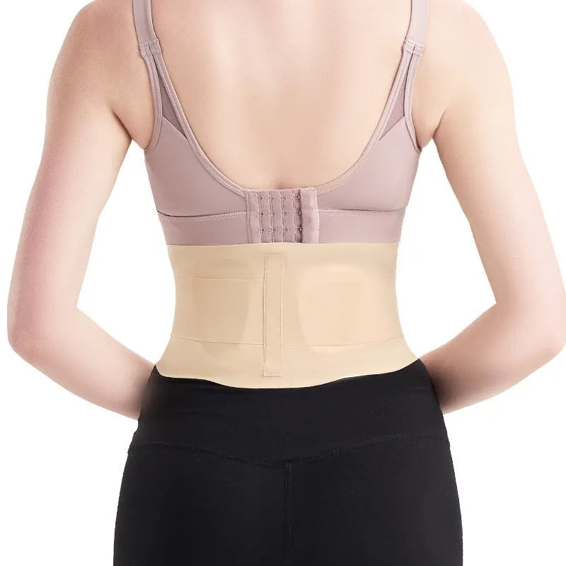 Strong thin breathable waist supporter with PE support bars in black for women's exercise lumbar compression