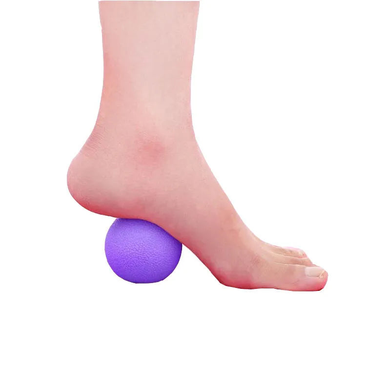 Round green TPE massage ball with a 6.1cm diameter for muscle and fascia relief.