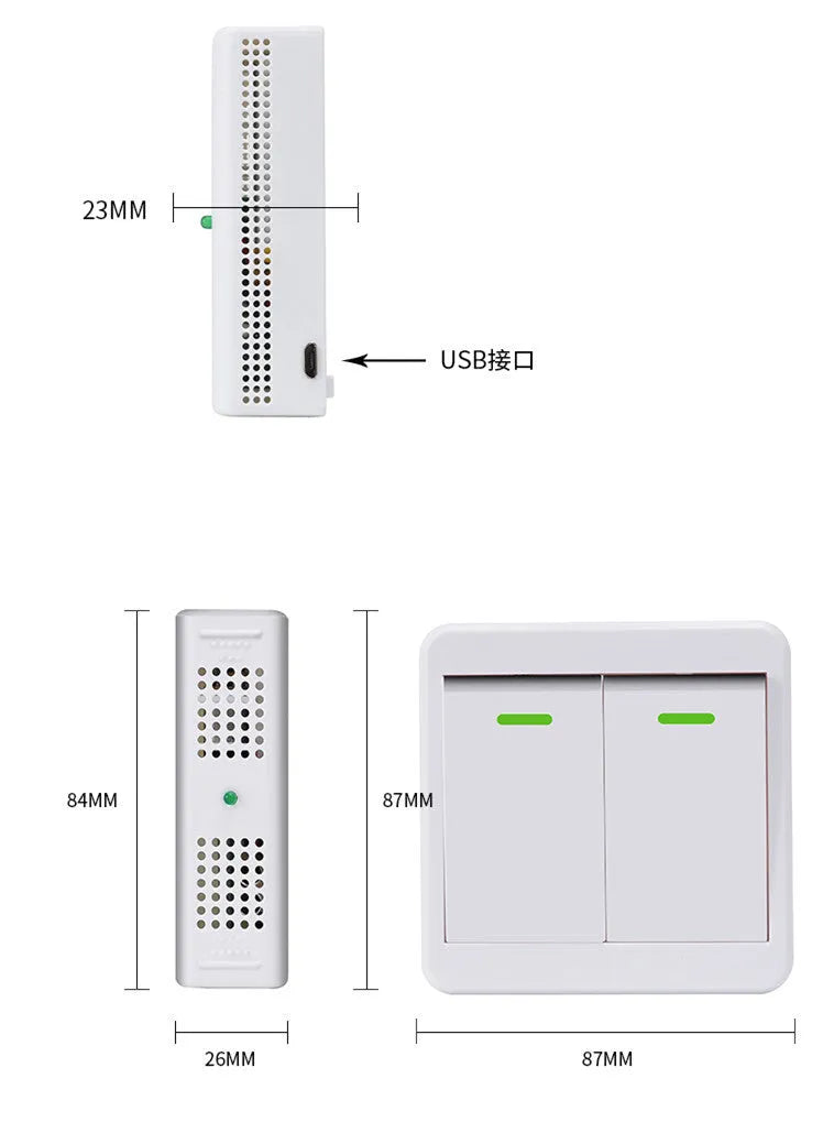 Wireless light switch remote control with voice function for UK 2-gang electrical fittings