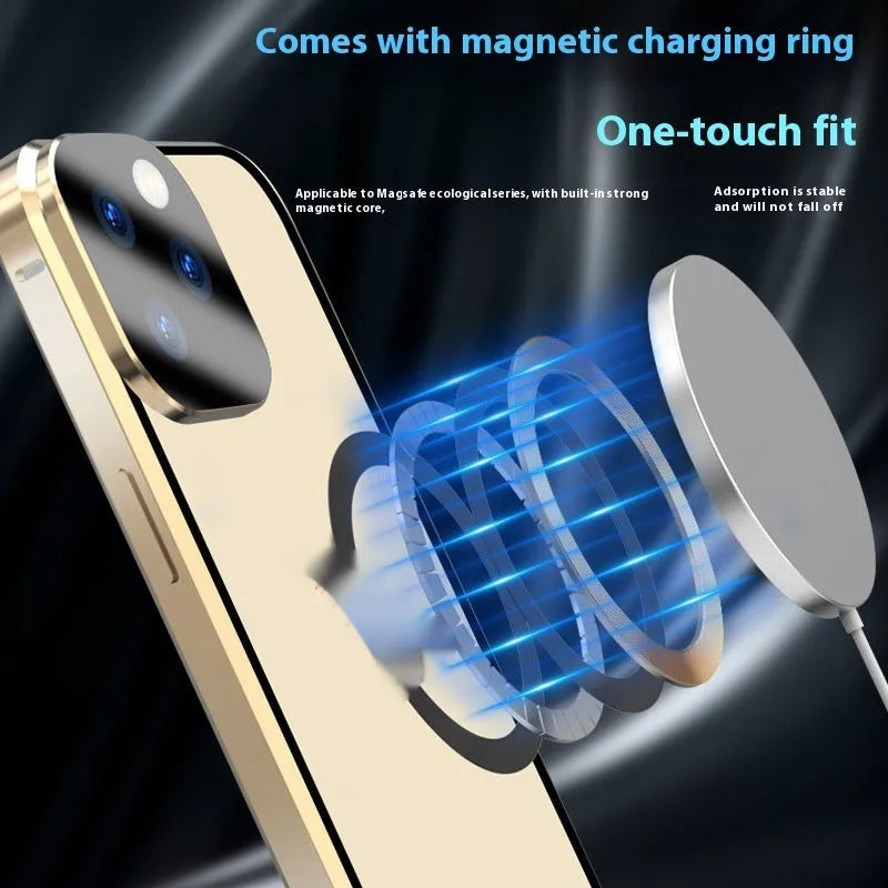 Magnetic metal phone case for Apple iPhone with shockproof anti-fall protection in black colour