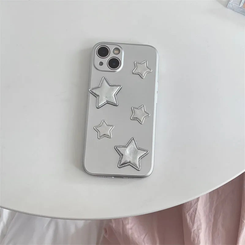 Stereo XINGX silver soft shell silicone phone case with electroplated finish for iPhone models