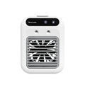 Ivory white portable USB air cooler fan with touchscreen controls and water tank