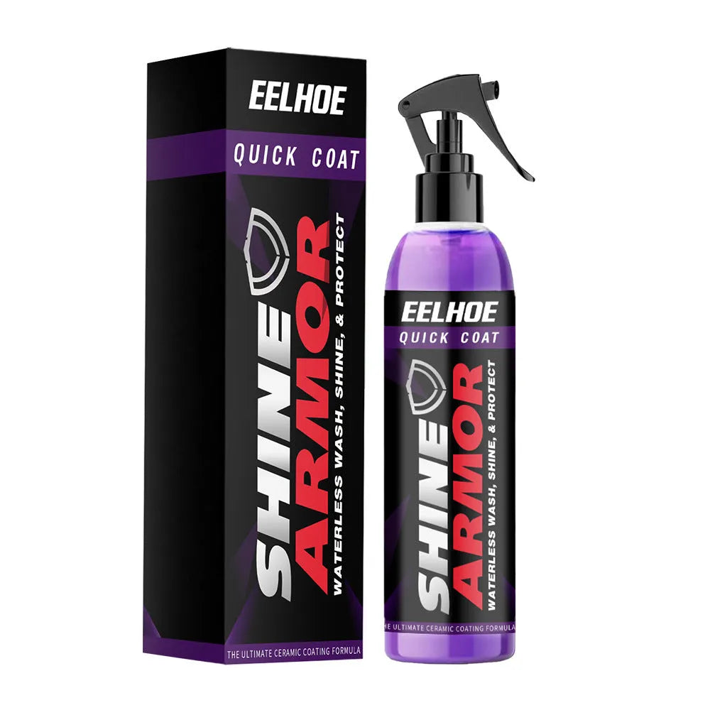 Purple liquid car nano coating spray bottle in 30ml or 100ml sizes for exterior protection.