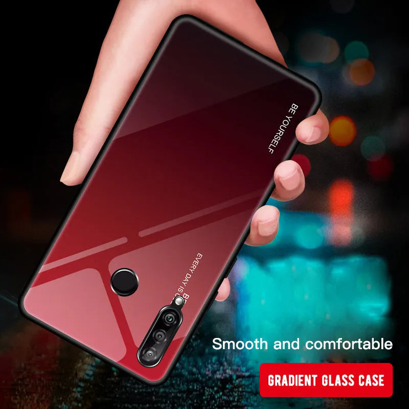 Gradient glass phone case for Huawei Enjoy 10s in starry sky colour, TPU PC construction, back cover style