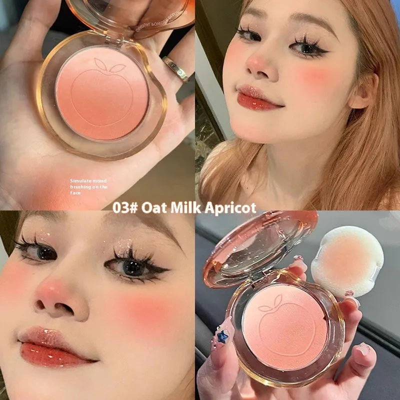 Matte finish powder blusher compact showing gradient colour design