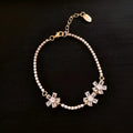 Geometric quadrilateral zircon inlay copper bracelet for women in bracelet-gold colour