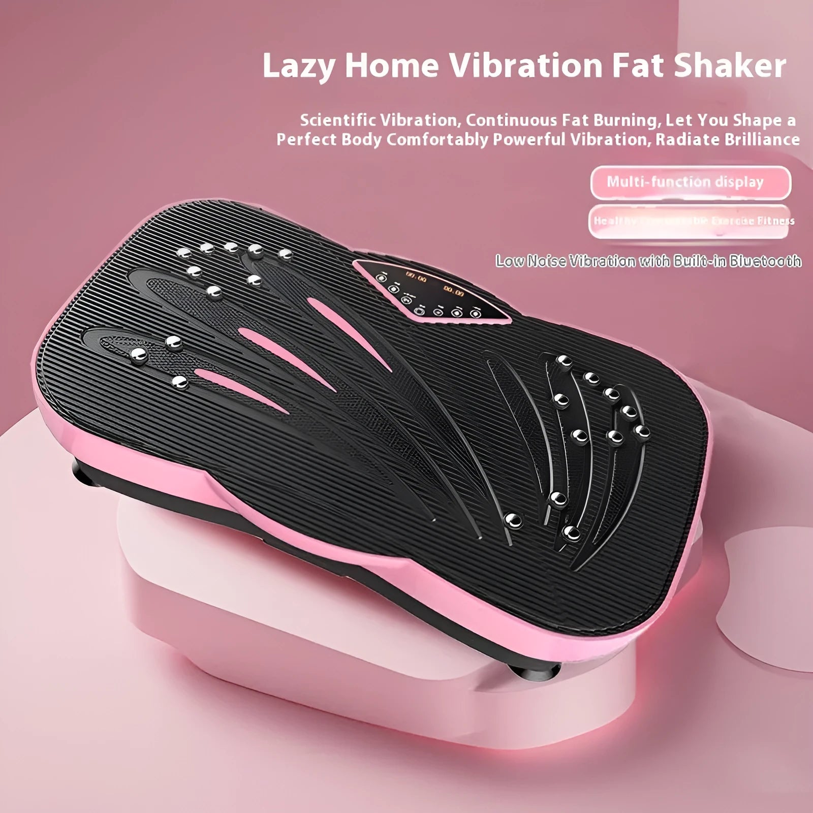 Intelligent remote control sports fitness power plate in black or pink colour with massage magnet function