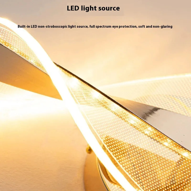 Gold wire-dot acrylic shade small LED pendant light with single or double head configuration