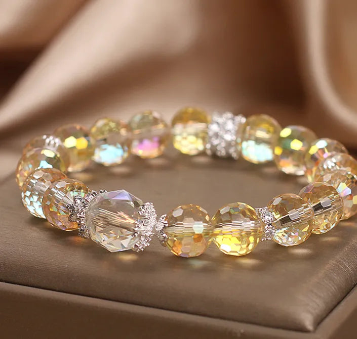 Austrian amethyst style artificial crystal bracelet in purple for women light luxury minority design
