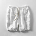 Men's striped cropped casual pants in a straight-leg street style for summer wear.