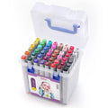 48-colour oily soft-tip marker set with round and oblique heads for hand-painted artwork