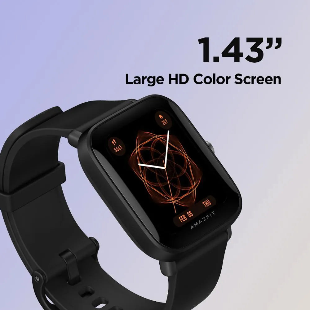 Smartwatch with Bluetooth calling and full touch screen in pink colour on wrist