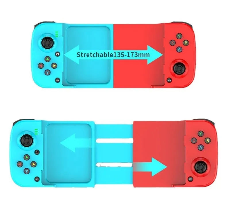 Mobile wireless game handle in ABS material with Type-C charging port, lightweight 168g