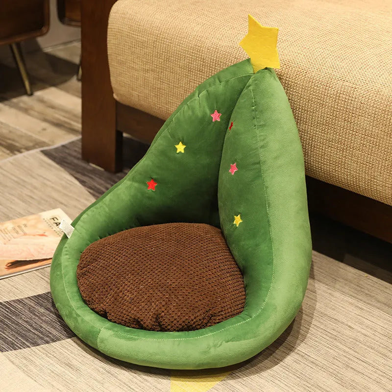 Plush fruit cushion in avocado, cactus, carrot, or peach design, 50 x 48 x 45 cm, for chair or floor
