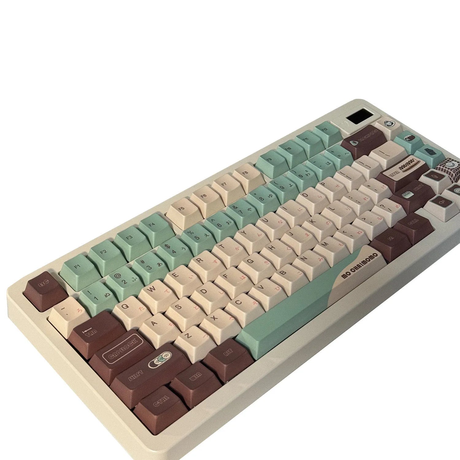 Matcha green theme mechanical keyboard keycaps with five-sided sublimation printing