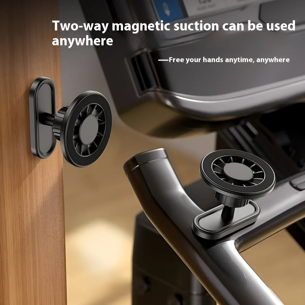 Double-sided magnetic photography bracket showing plastic construction with universal mounting design