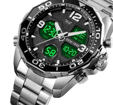 Southeast Asian spiral stainless steel young men's watch with 48mm dial in black finish
