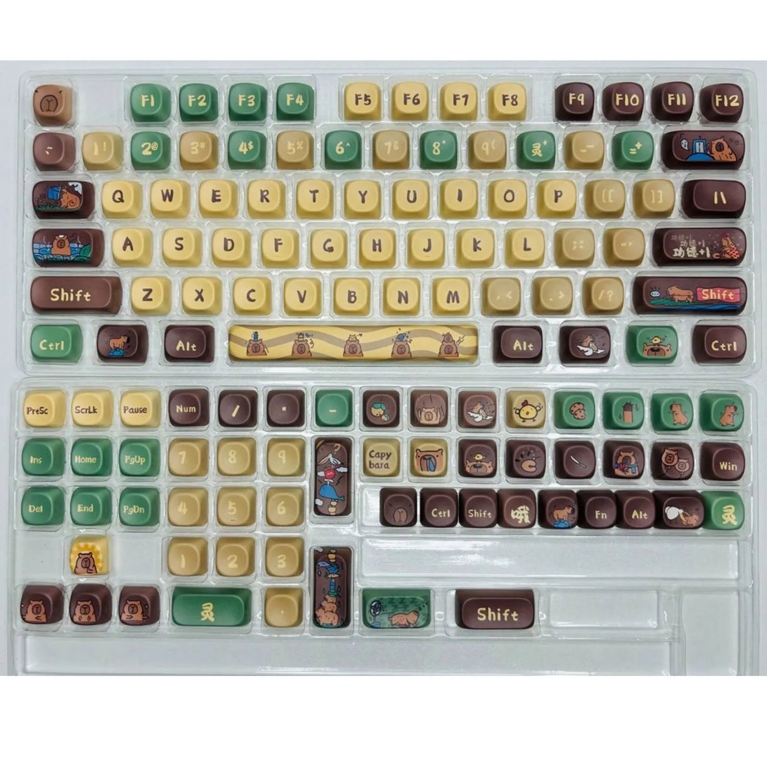 Capabala 130-piece set of ABS mechanical keyboard keycaps with MOA profile for Cherry MX switches