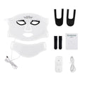 Rechargeable silicone LED photon face mask for home skin rejuvenation in black colour