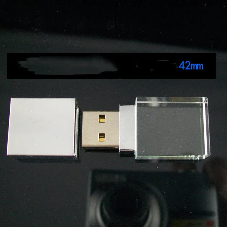 Luminous crystal USB flash drive with mini car design and metal plus crystal shell, USB 2.0.