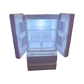 White miniature candy shop model with LED light on, showing detailed plastic windows and door.