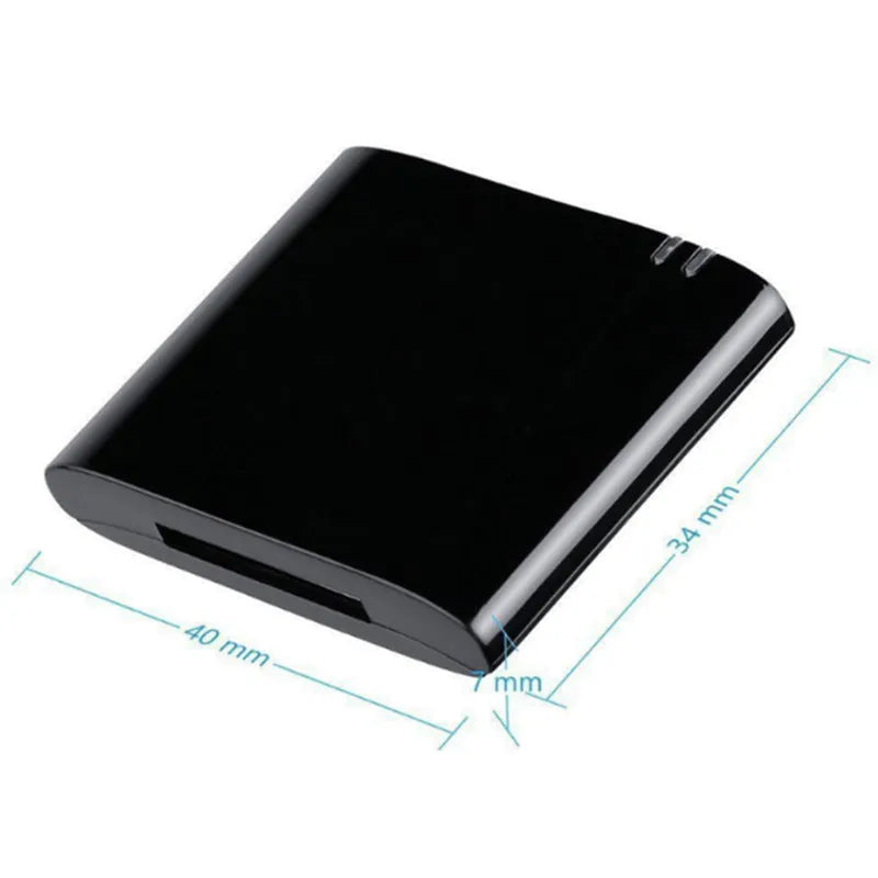 Bluetooth audio adapter with 30-pin connector for Apple receiver speaker