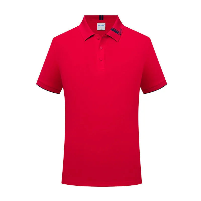 Breathable cotton blend short sleeve lapel polo shirt in light purple with fashion letter print