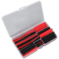 Box of 150 heat shrinkable sleeve tubes in PE material, black and red colours, for wire insulation