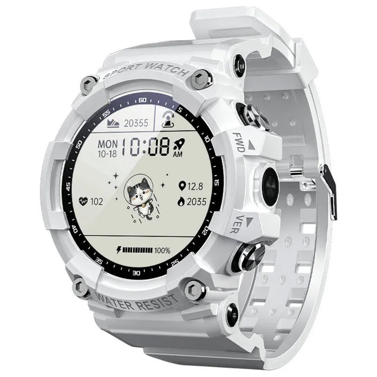 IP67 waterproof smart Bluetooth sports watch with round display on TPU strap