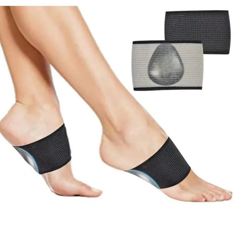 Elastic foot bandage with heart-shaped arch support pad in PU material