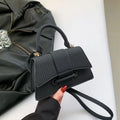 Women's PU leather crossbody messenger bag with sewing line detail, horizontal square shape, in brown colour