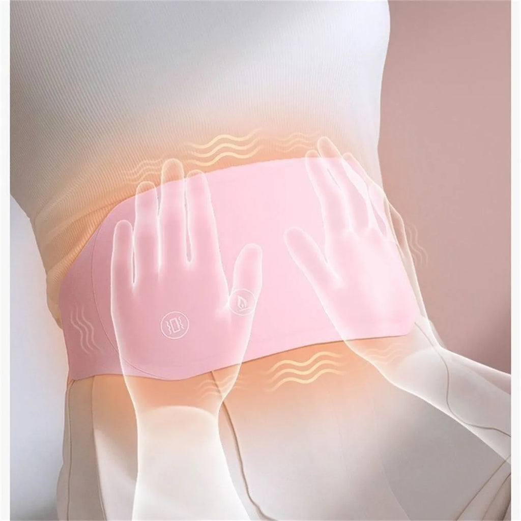 Warm belt with soft Lycra fabric, 5000mAh battery, APP control, and gift box packaging for stomach ache relief