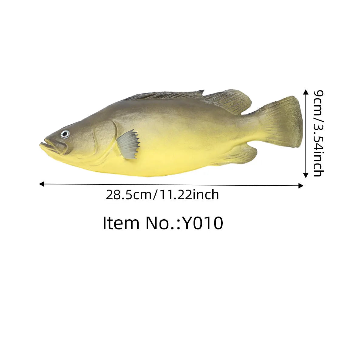 Three PU simulated fish ornaments: yellow-fin tuna, yellow fin tuna and small tuna models