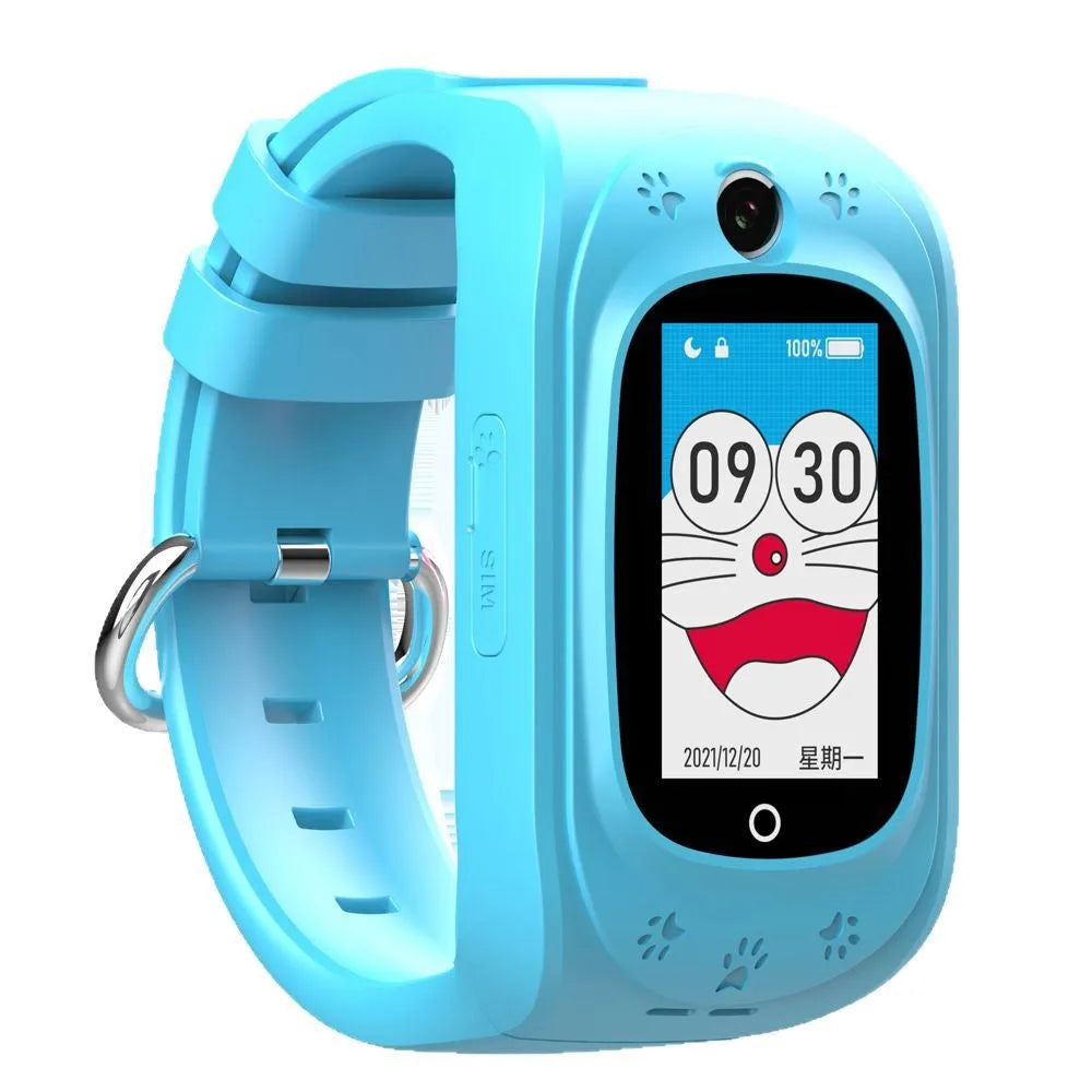 Children's multifunctional waterproof smart watch with touch screen in pink, blue or black