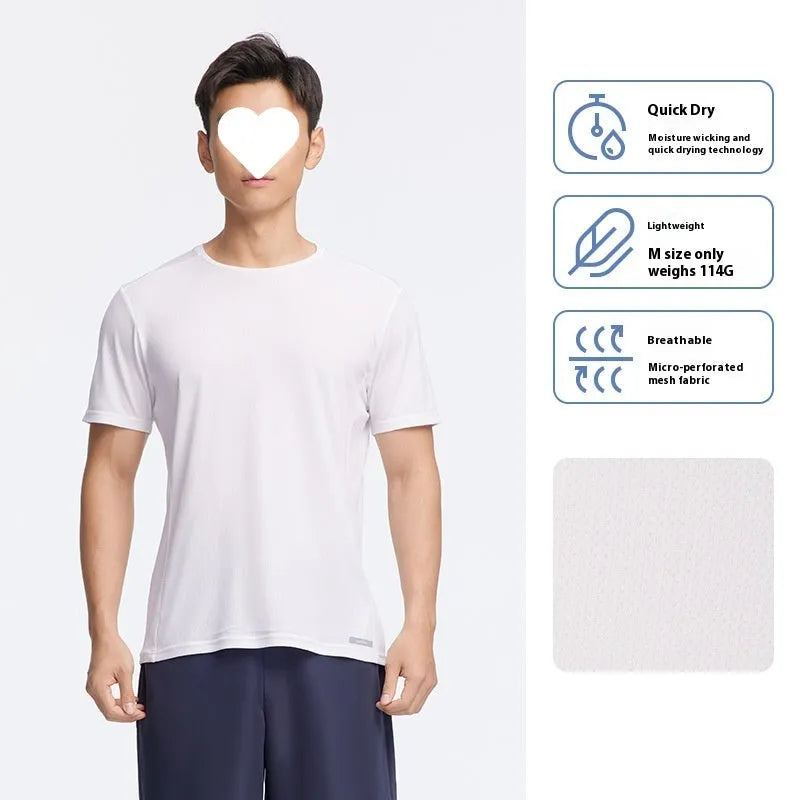 Men's thin polyester sports running t-shirt in multiple colour options for fitness activities