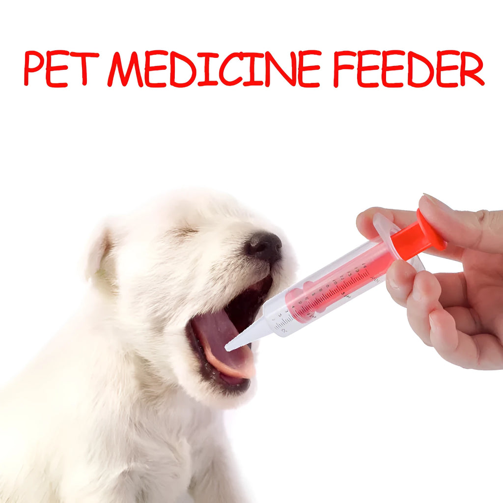 Two pet pill shooters with soft silicone tips for administering tablets to cats and dogs