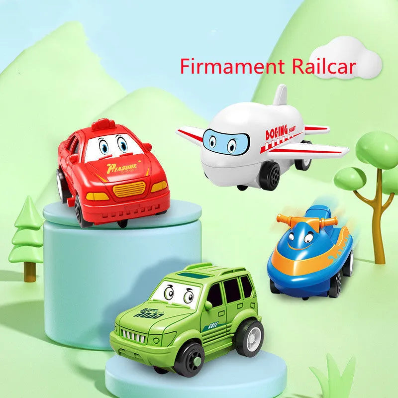 Children puzzle electric railroad speeder with DIY assembly track and automatic car, dinosaur theme