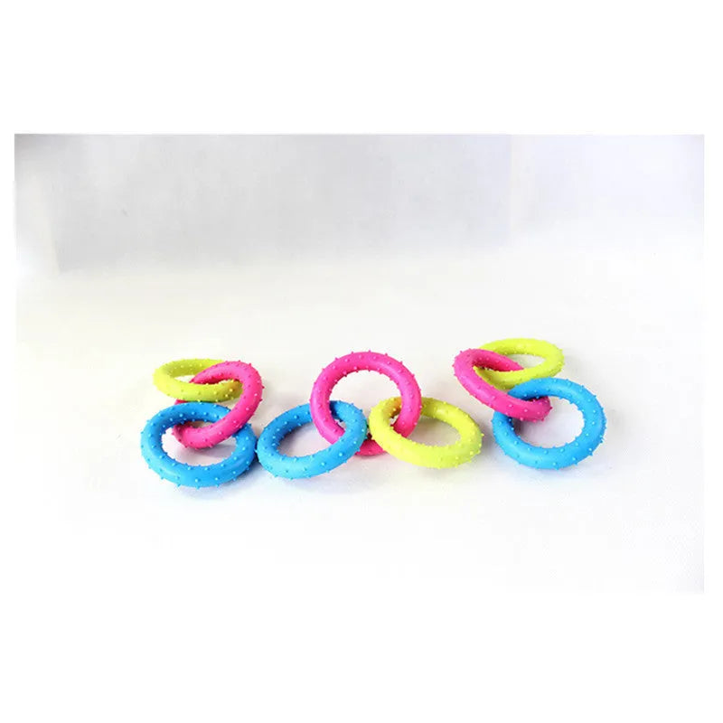 TPR rubber three-chain dog molar chew toy for aggressive chewers
