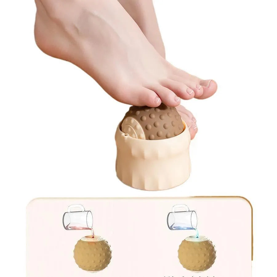 Oil fruit green and caramel mocha massage balls for cold hot compress therapy and muscle relaxation.