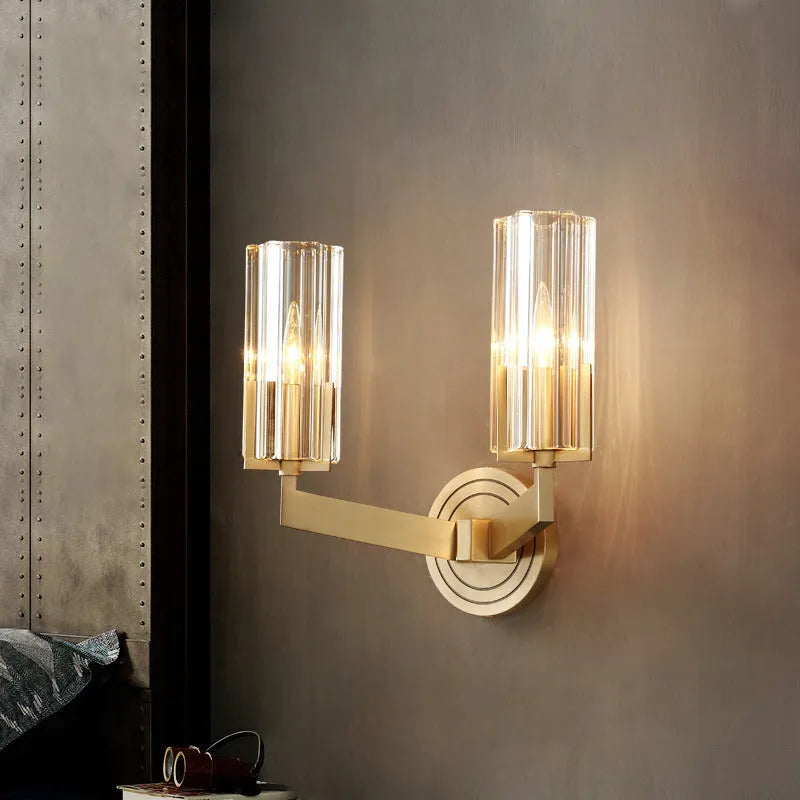 Copper wall lamp with minimalist Nordic design and single head configuration