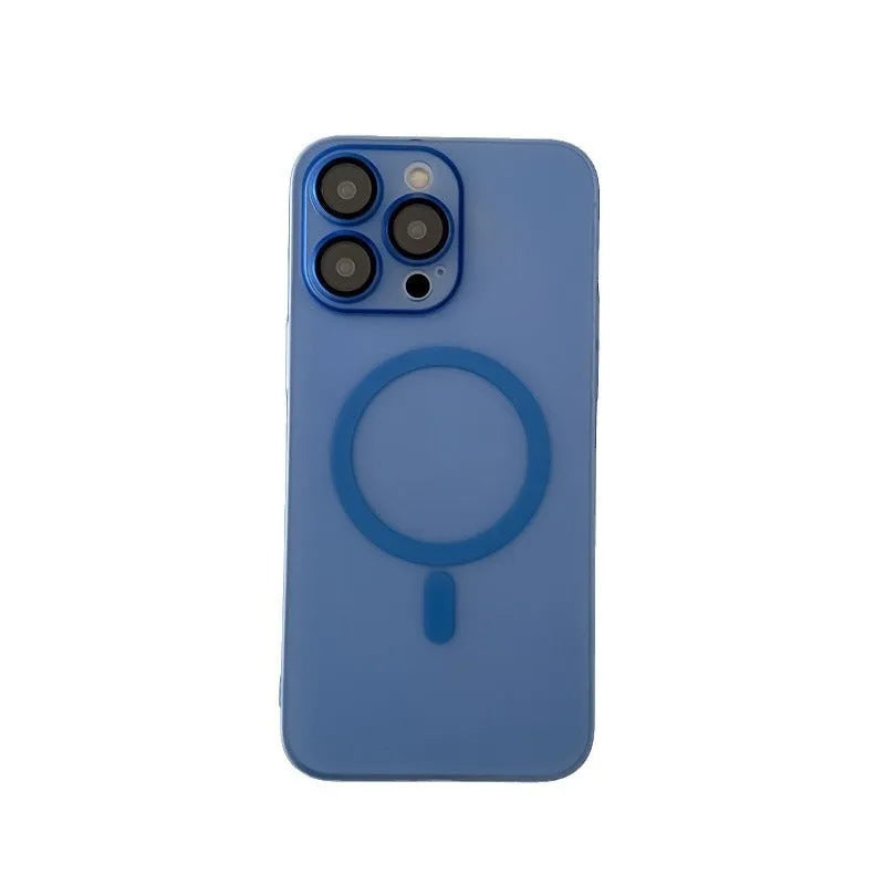Ultra-thin magnetic frosted iPhone case in Ice Mist colours showing all-round protective design