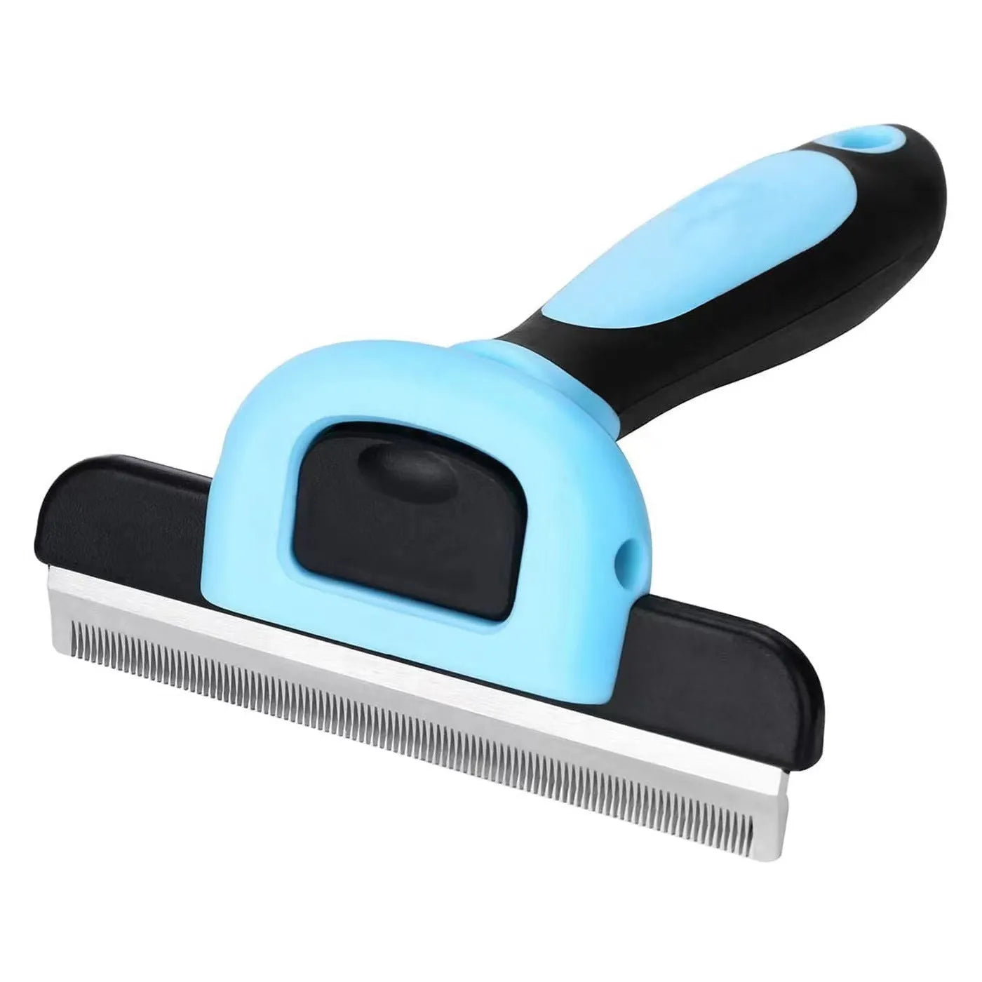 Large blue removable knot opener pet hair removal comb for dogs, 13.5 x 10.5 x 5 cm, stainless steel