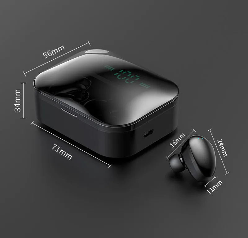 X7LED digital stereo sports in-ear Bluetooth headphones with charging case