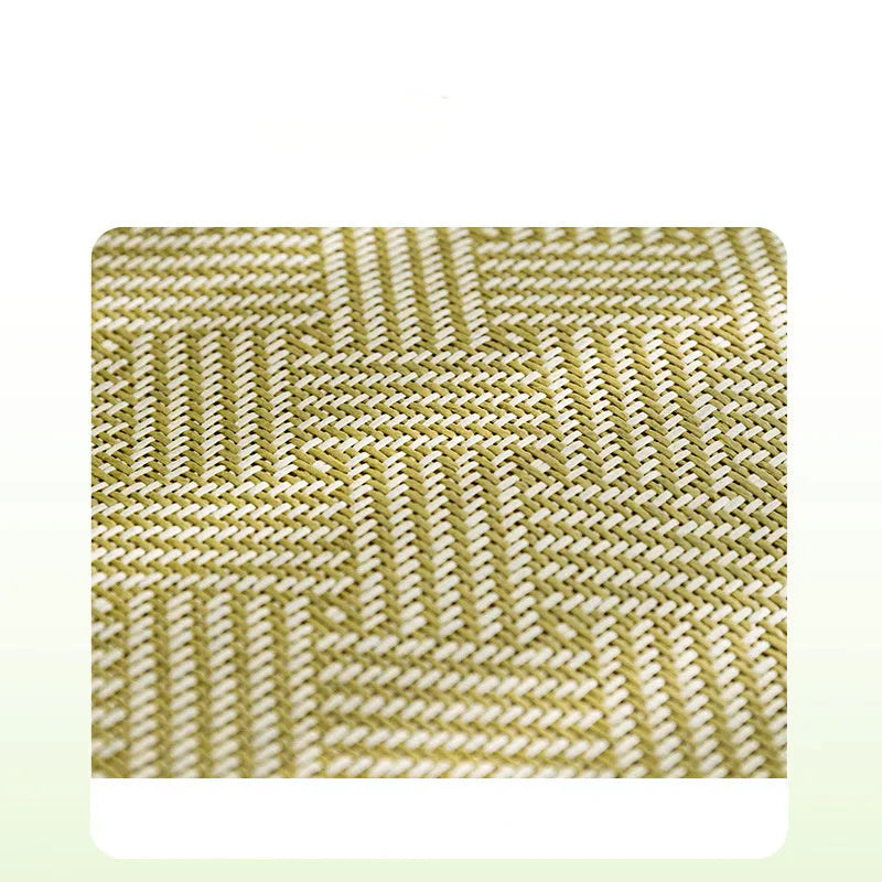 Green fruit-pattern pet cooling mat with backrest nest for dogs and cats in size L.