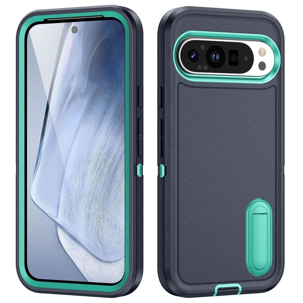 Wei Sanfang protective phone case with bracket for Google Pixel9 in black and orange finish