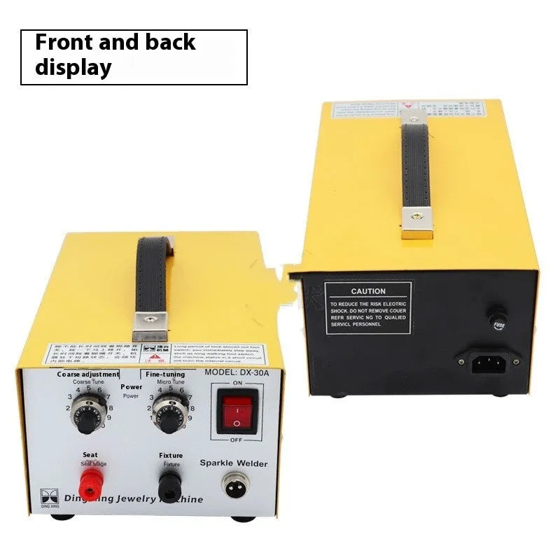 30A jewellery spot welder with foot pedal, pedestal, power cord, foot switch and soldering tweezers, 35 x 20 x 14 cm