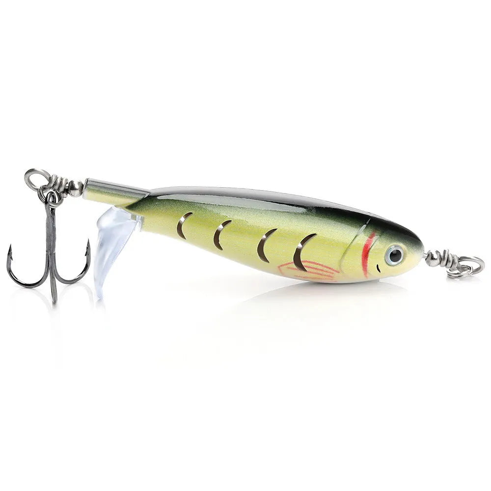7.5cm long bionic artificial fishing lure weighing 8g, shown in one of five available colour patterns for predator fishing.