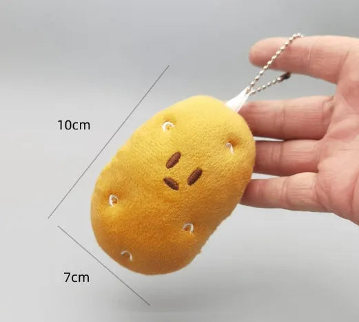 Funny Vegetable Series plush keychain with onion garlic and broccoli pendant in super soft short plush